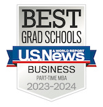 2023-24 US News and World Report badge for The 私房俱乐部's part-time MBA program